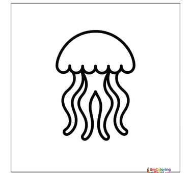 simple jellyfish line art coloring page