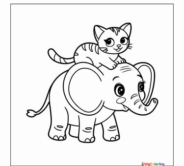 Elephant coloring page African animal printable for kids
