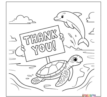 Turtle with shell coloring template reptile pet page