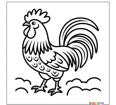 rooster coloring page for kids