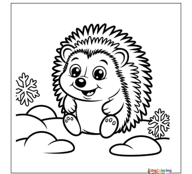 Hedgehog coloring page spiky pet printable for kids