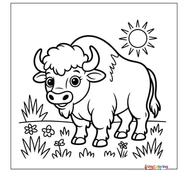 buffalo coloring page for kids