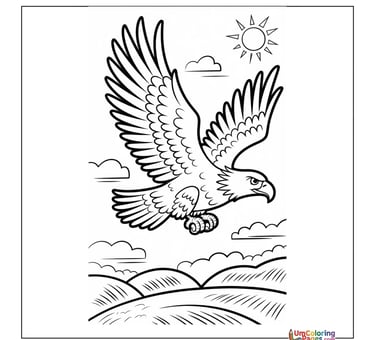 easy eagle coloring page for children