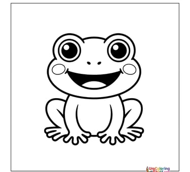 Frog on lily pad coloring template pond animal page