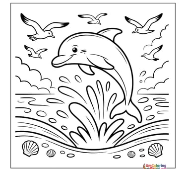 cartoon dolphin coloring page printable