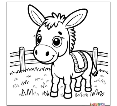 donkey coloring page for kids