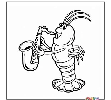 cartoon lobster coloring page printable