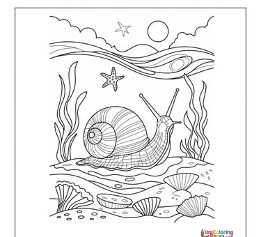 Snail trail coloring page slow animal for preschool