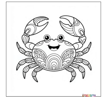 easy crab coloring page for children