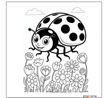Cute ladybug outline drawing preschool insect printable