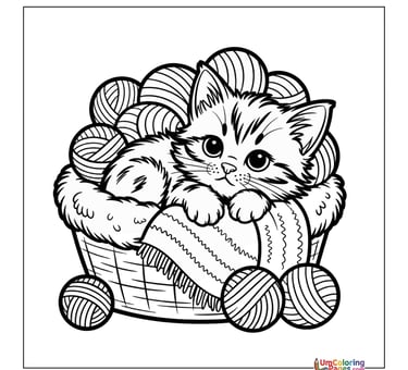Sleeping kitten coloring page adorable pet worksheet