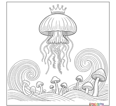 cartoon jellyfish coloring page printable