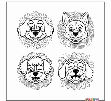 Dog coloring page pet animal printable for kids worksheet