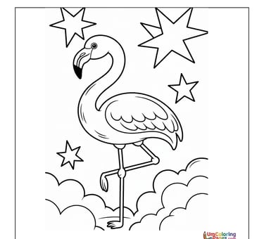 flamingo coloring page for kids