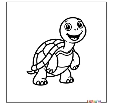 Turtle coloring page shelled pet printable for kids