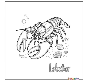 lobster coloring page for kids