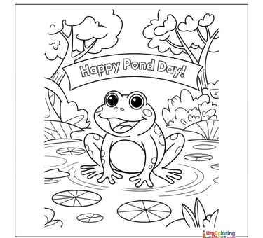 Baby frog tadpole coloring page cute amphibian printable