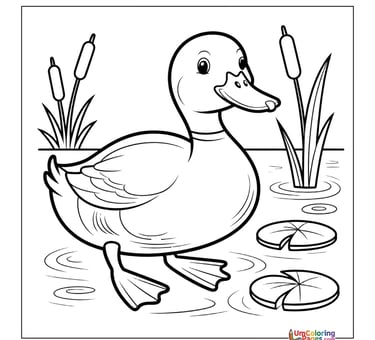 duck farm animal coloring page