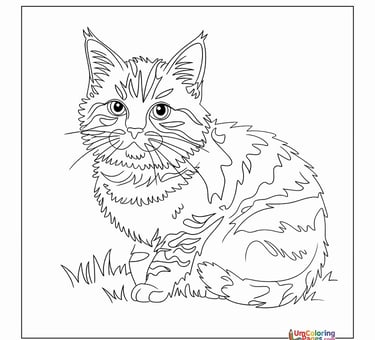 cat coloring printable sheet