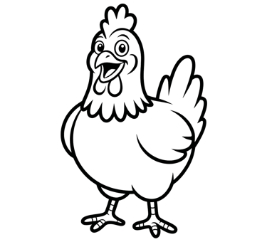 chicken farm animal coloring page