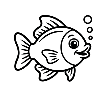 Swimming fish coloring page underwater animal for kids