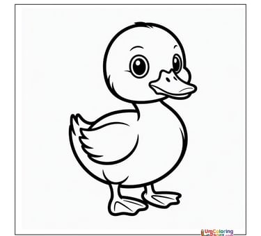 simple duckling line art coloring page