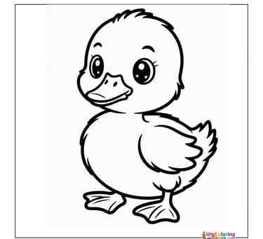 duckling coloring page for kids