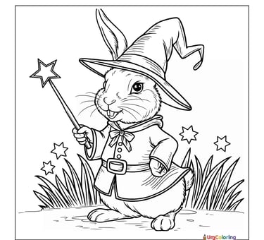 Hopping rabbit coloring page bunny pet for preschool