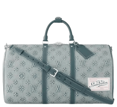 Louis Vuitton Keepall Bandouliere 50 Monogram Washed Cloth in denim