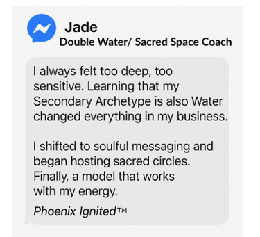 Testimonial Water + Water Archetype: Coach shares how honoring dual Water nature transformed messaging and soul expression