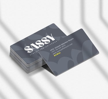 Tarjeta de presentación, contacto, visita para Sassy