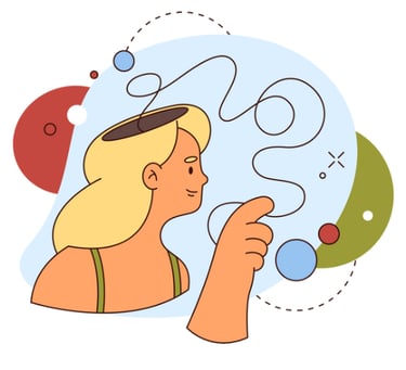 a woman using her brain