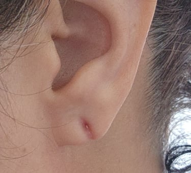 a woman with a piercing on her ear