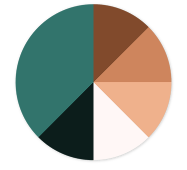 Copper Council colour palette in a pie chart.