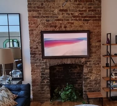Samsung Frame TV wall mounting with cables hidden