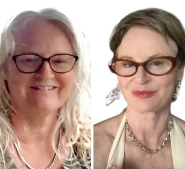 Deb Guy before and after embodied awakening journey, age 52 to 57, showing transformation through em