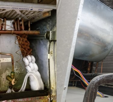 Cleaning condenser coils of an air conditioning unit in Dubai