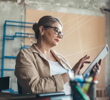 woman registering her business on google