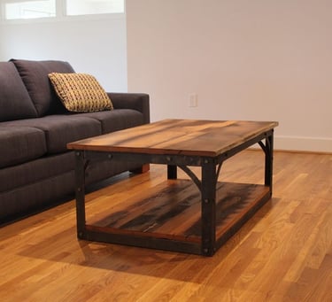 Table basse en métal acier fer forgé