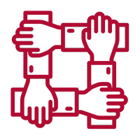 a group of hands holding hands together