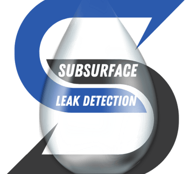Subsurface leak detection colorado logo with a water drop