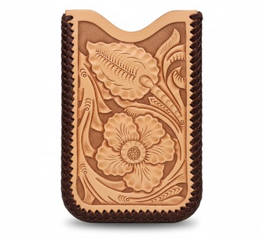 Hand-tooled phone sleeve