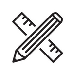 a pencil and ruler icon of a pencil and ruler