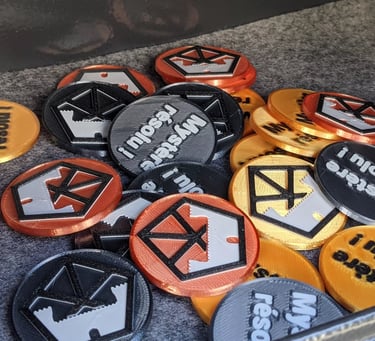 des jetons imprimés en 3D avec le logo du musée