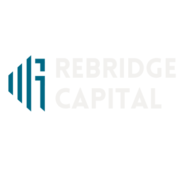 blue-green bridge watermark with words "rebridge capital" in white