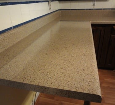 Kitchen counter refinished to modern