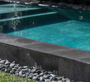 black lava stone tile