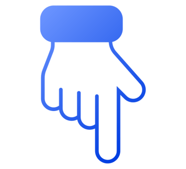 Doigt pointé vers le bas