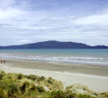 image of Looking across Waikanae Beach to Kapiti Island