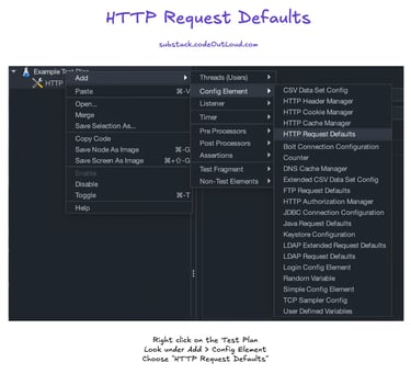 JMeter HTTP Request Defaults selection